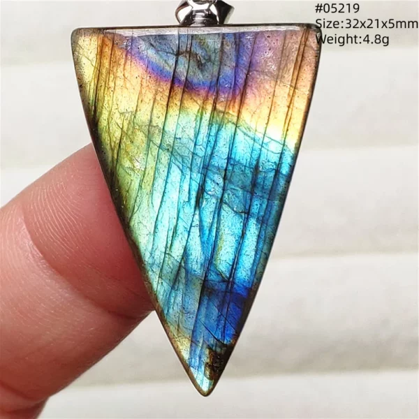 Rainbow Flash Purple Labradorite Pendant Necklace