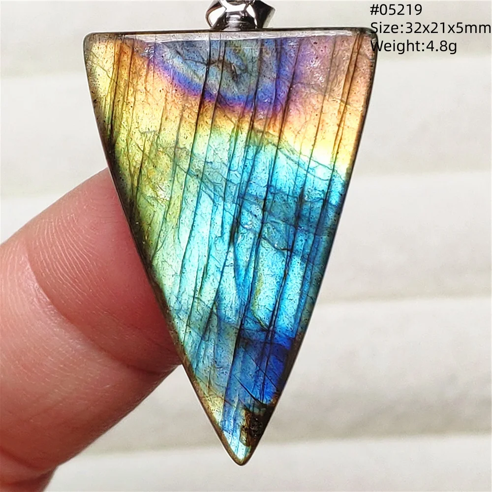 Rainbow Flash Purple Labradorite Pendant Necklace - Image 21