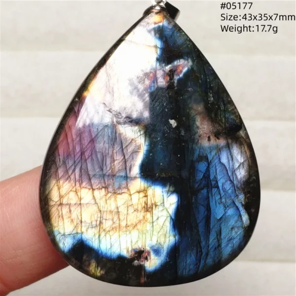 Rainbow Flash Purple Labradorite Pendant Necklace