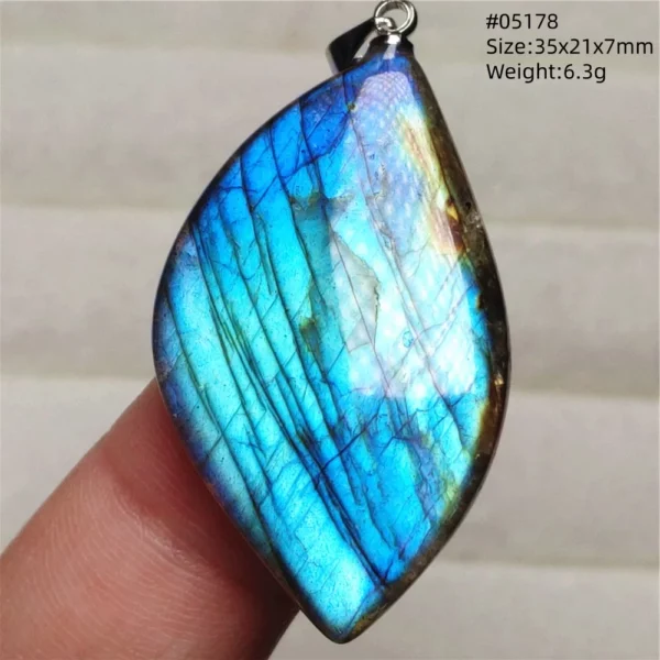 Rainbow Flash Purple Labradorite Pendant Necklace
