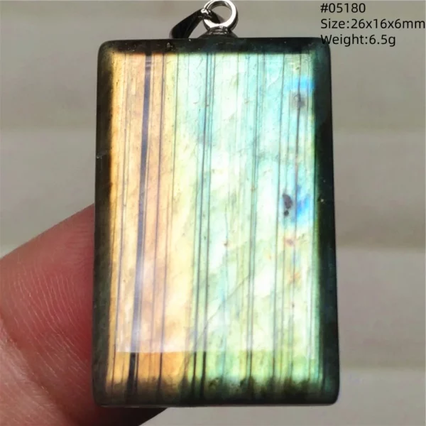 Rainbow Flash Purple Labradorite Pendant Necklace