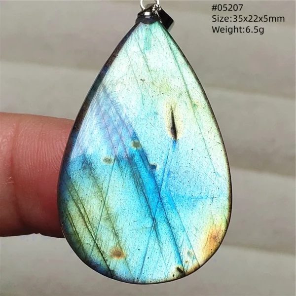 Rainbow Flash Purple Labradorite Pendant Necklace