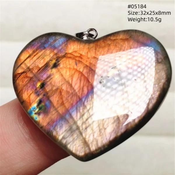 Rainbow Flash Purple Labradorite Pendant Necklace