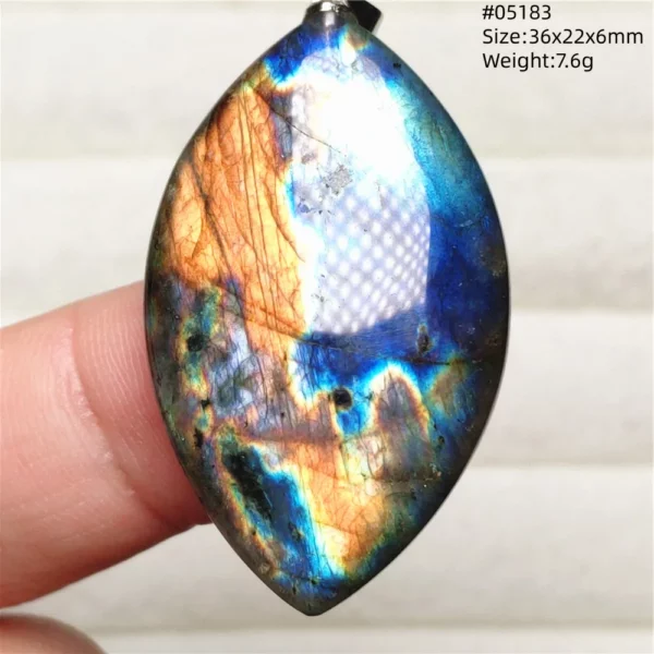 Rainbow Flash Purple Labradorite Pendant Necklace
