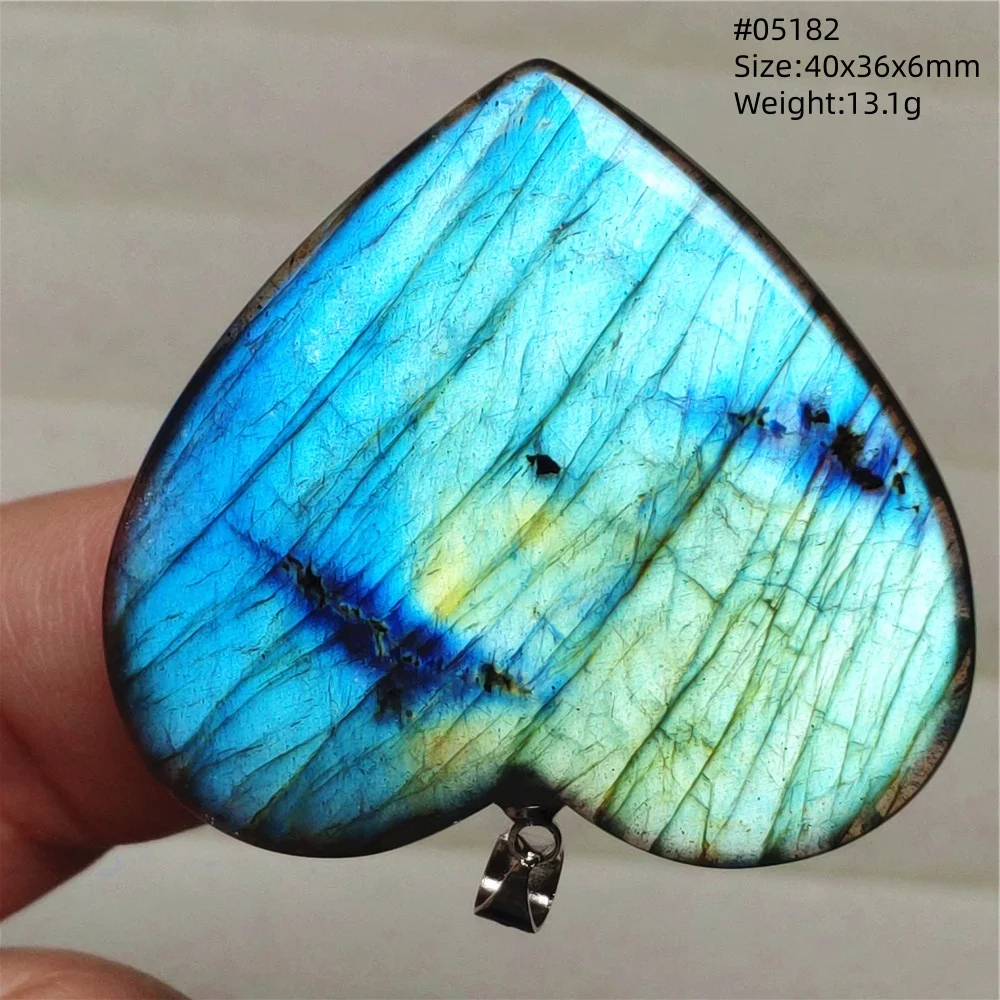 Rainbow Flash Purple Labradorite Pendant Necklace - Image 28