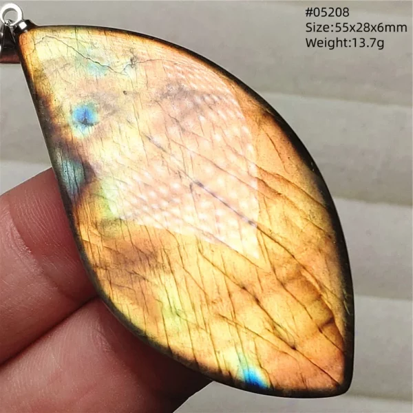 Rainbow Flash Purple Labradorite Pendant Necklace