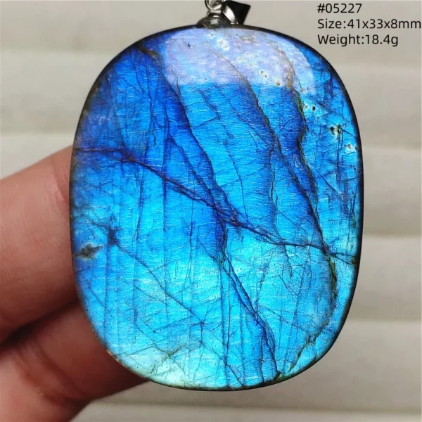 Rainbow Flash Purple Labradorite Pendant Necklace