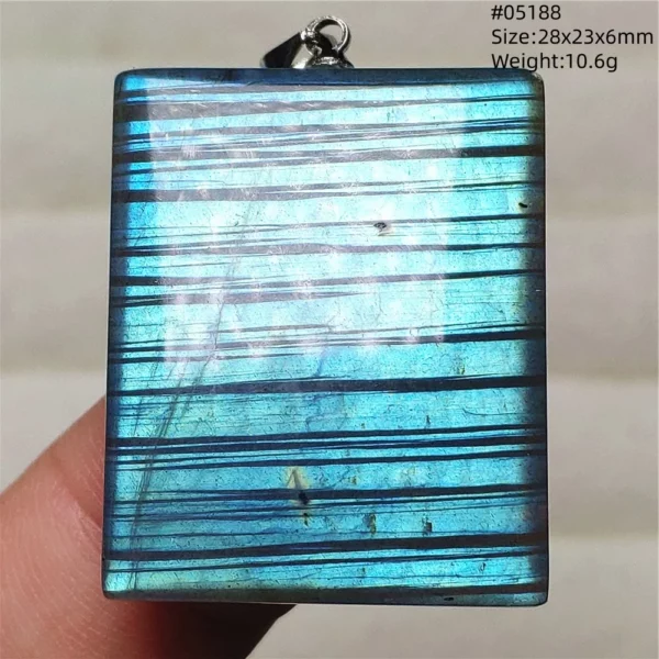 Rainbow Flash Purple Labradorite Pendant Necklace