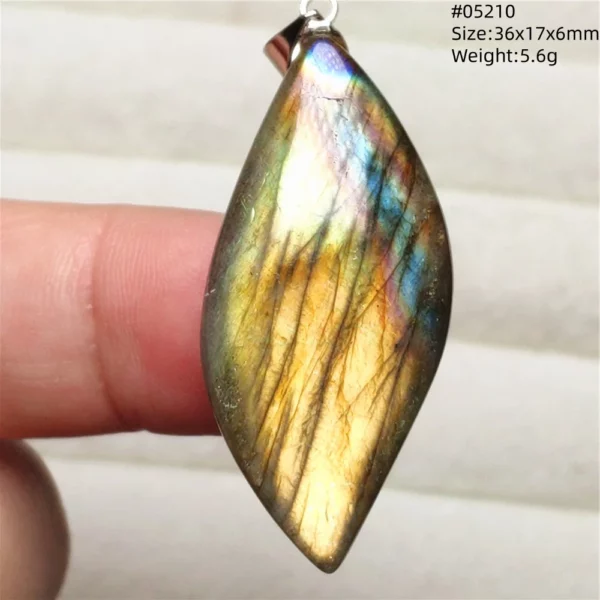 Rainbow Flash Purple Labradorite Pendant Necklace