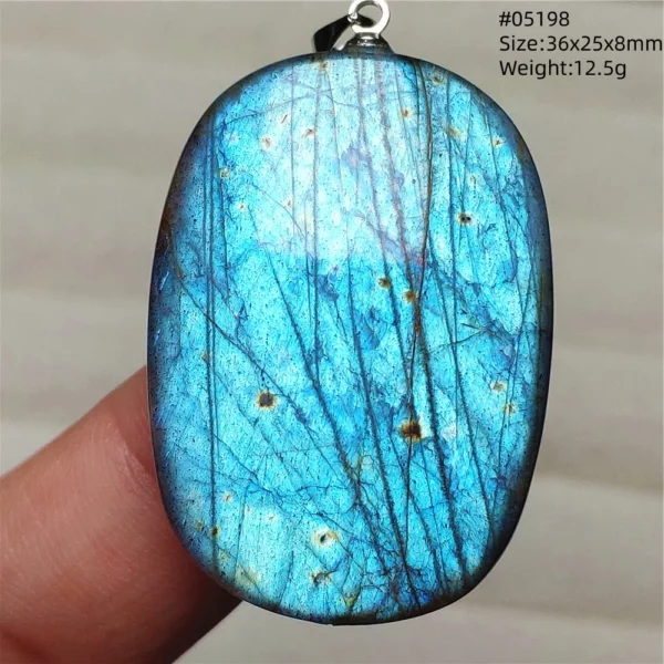Rainbow Flash Purple Labradorite Pendant Necklace