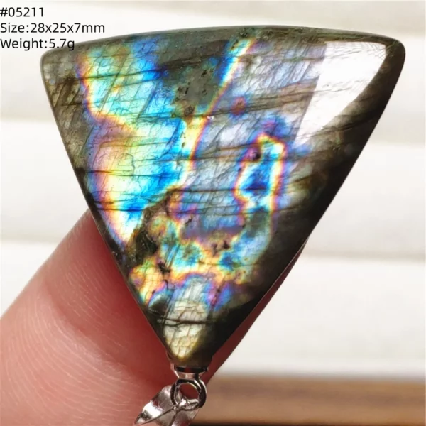 Rainbow Flash Purple Labradorite Pendant Necklace