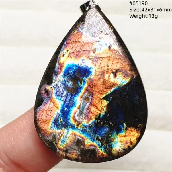 Rainbow Flash Purple Labradorite Pendant Necklace