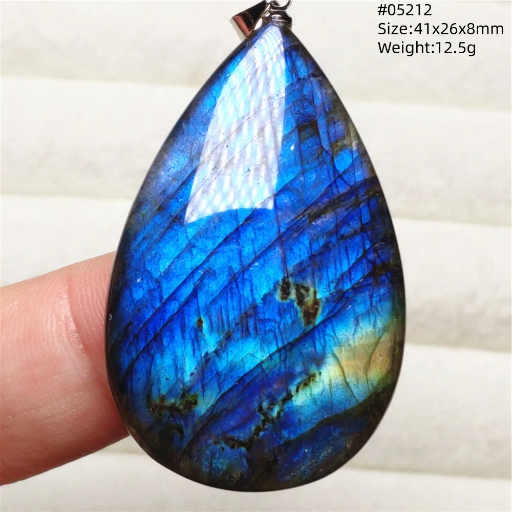 Rainbow Flash Purple Labradorite Pendant Necklace - Image 47
