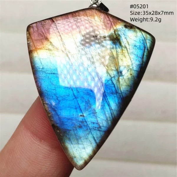 Rainbow Flash Purple Labradorite Pendant Necklace