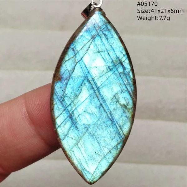 Rainbow Flash Purple Labradorite Pendant Necklace