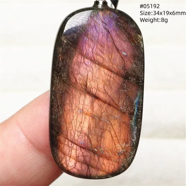 Rainbow Flash Purple Labradorite Pendant Necklace