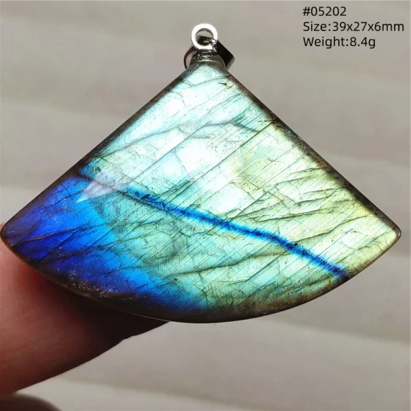 Rainbow Flash Purple Labradorite Pendant Necklace