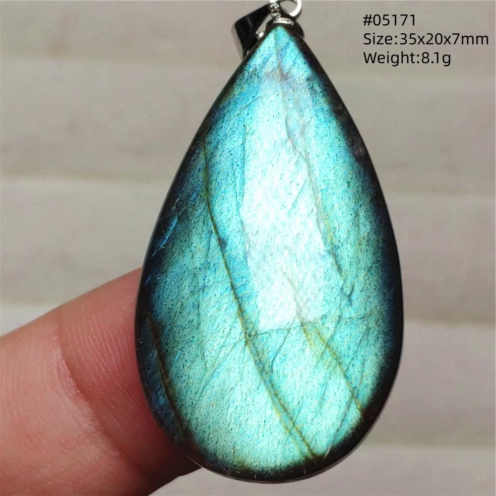 Rainbow Flash Purple Labradorite Pendant Necklace - Image 37