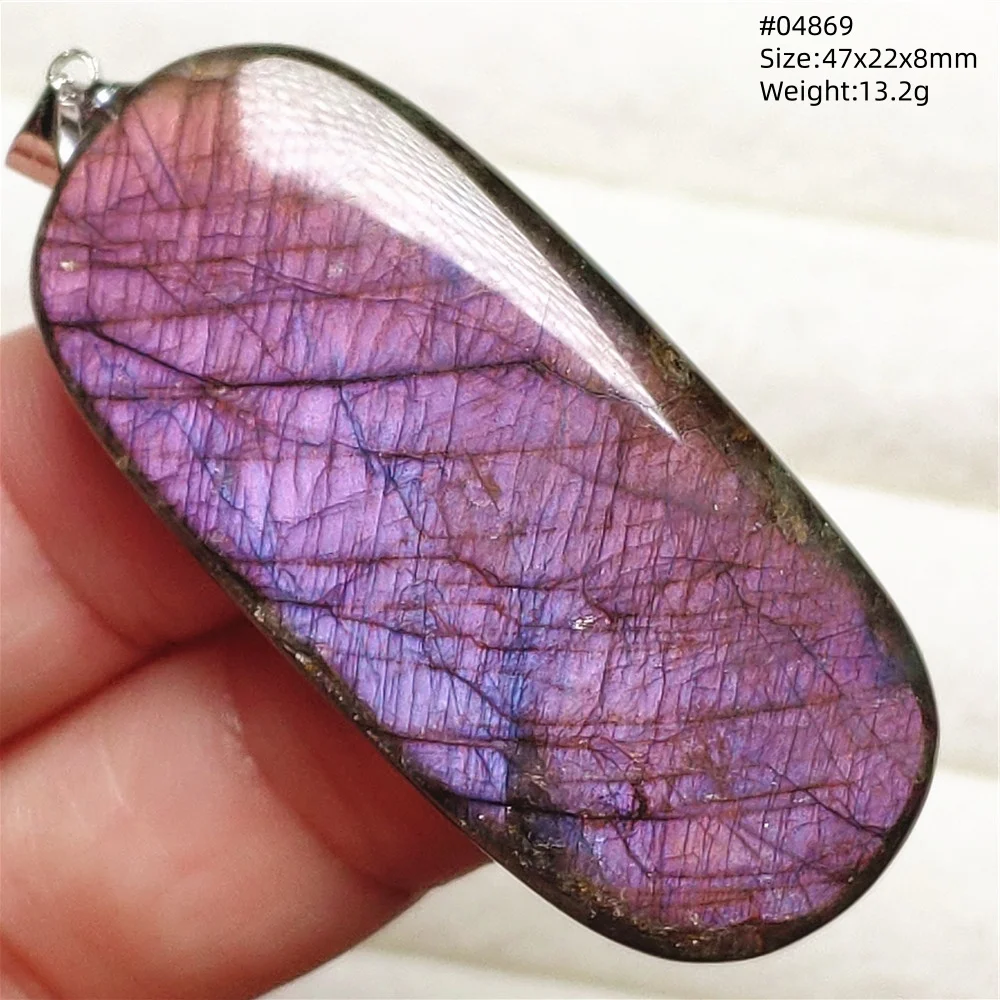 Natural Purple Labradorite Pendant Jewelry Rare Women Men Blue Labradorite Necklace Fashion Stone Jewelry AAAAAA - Image 2