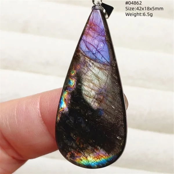 Natural Purple Labradorite Pendant Jewelry Rare Women Men Blue Labradorite Necklace Fashion Stone Jewelry AAAAAA