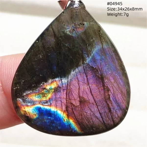 Natural Purple Labradorite Pendant Jewelry Rare Women Men Blue Labradorite Necklace Fashion Stone Jewelry AAAAAA