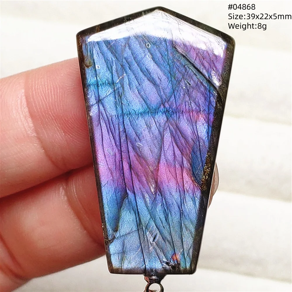 Natural Purple Labradorite Pendant Jewelry Rare Women Men Blue Labradorite Necklace Fashion Stone Jewelry AAAAAA - Image 4