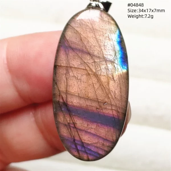 Natural Purple Labradorite Pendant Jewelry Rare Women Men Blue Labradorite Necklace Fashion Stone Jewelry AAAAAA