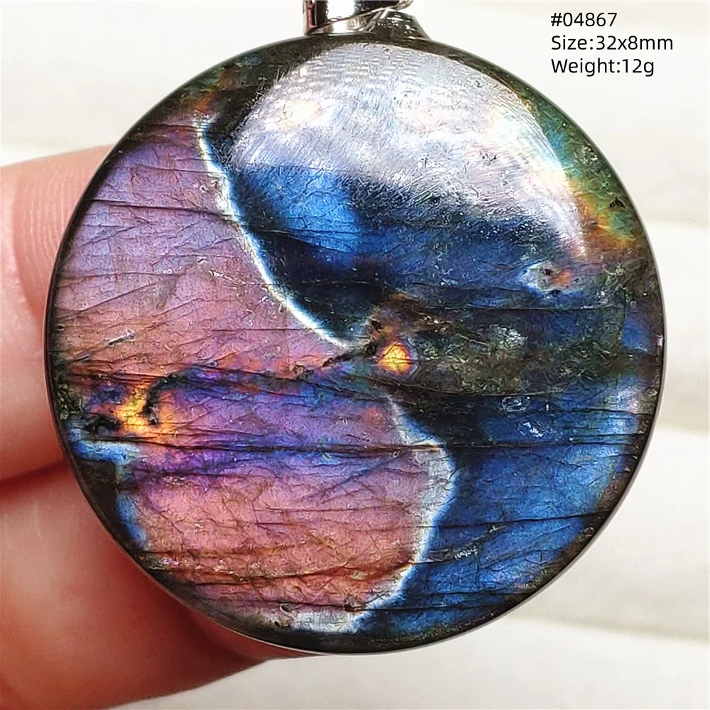 Natural Purple Labradorite Pendant Jewelry Rare Women Men Blue Labradorite Necklace Fashion Stone Jewelry AAAAAA - Image 6