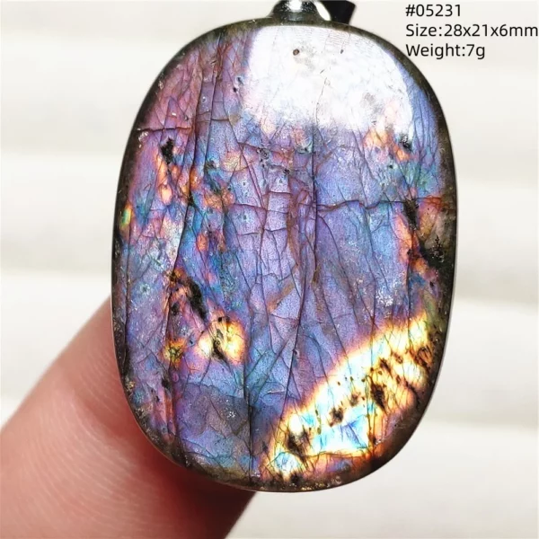Natural Purple Labradorite Pendant Jewelry Rare Women Men Blue Labradorite Necklace Fashion Stone Jewelry AAAAAA