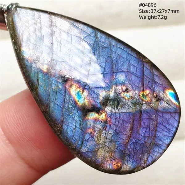 Natural Purple Labradorite Pendant Jewelry Rare Women Men Blue Labradorite Necklace Fashion Stone Jewelry AAAAAA