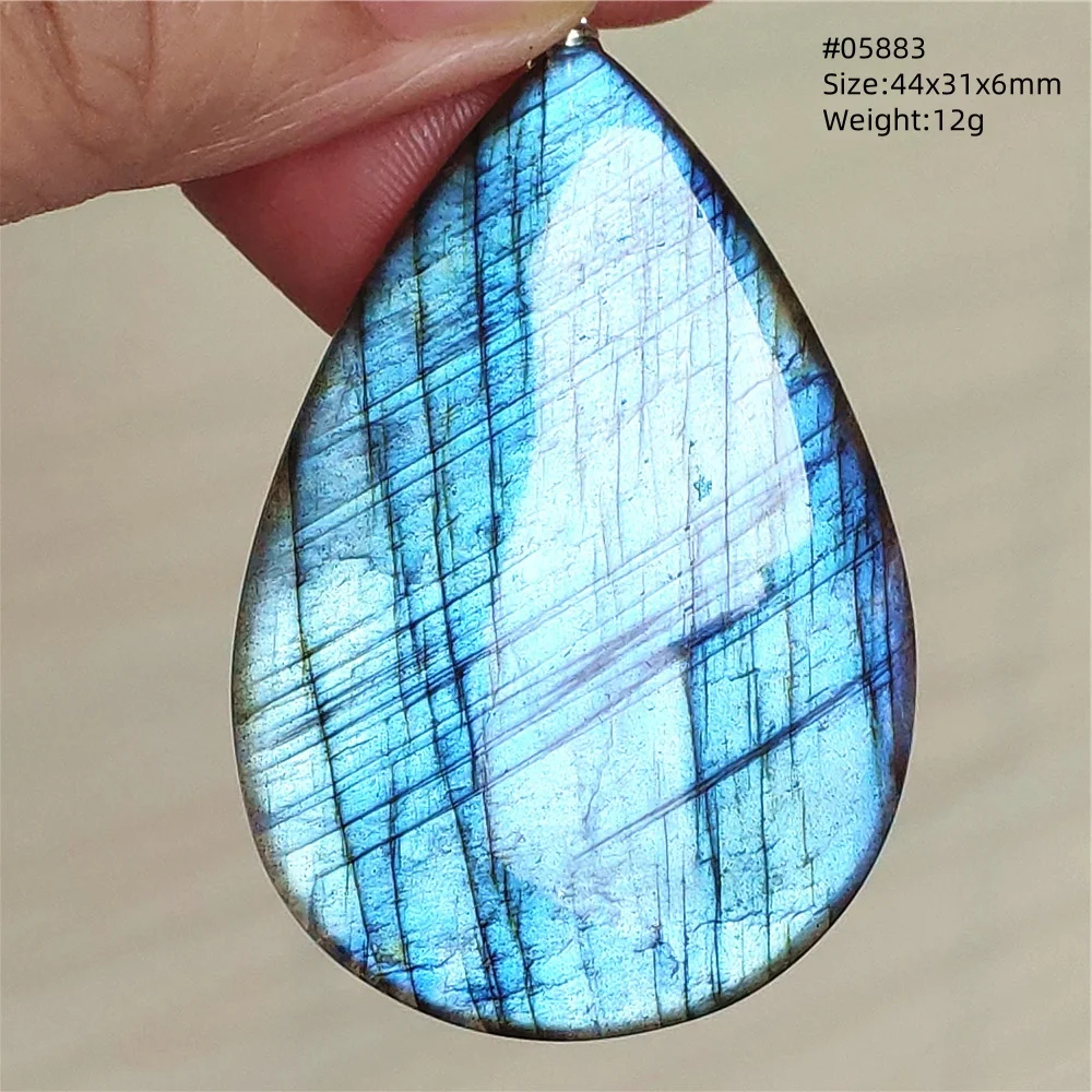 Natural Purple Labradorite Pendant Jewelry Water Drop Gold Flash Blue Labradorite Necklace Bead For Women Men AAAAAA - Image 2