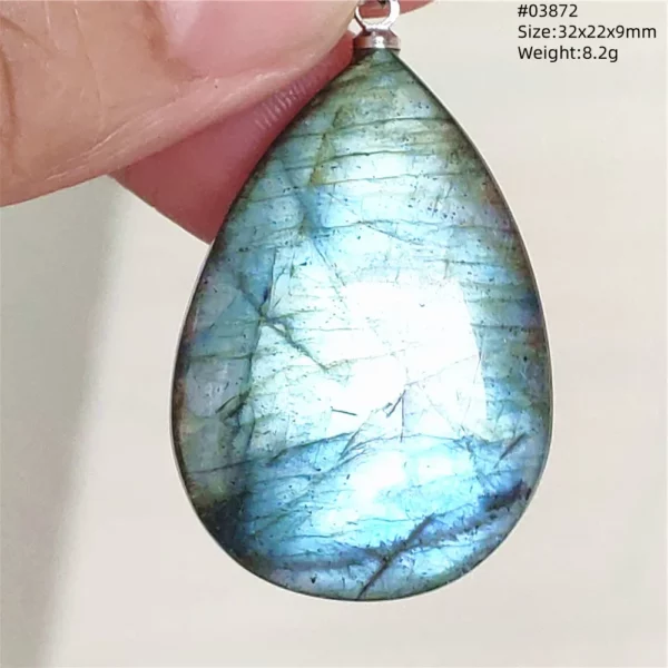 Natural Purple Labradorite Pendant Jewelry Water Drop Gold Flash Blue Labradorite Necklace Bead For Women Men AAAAAA