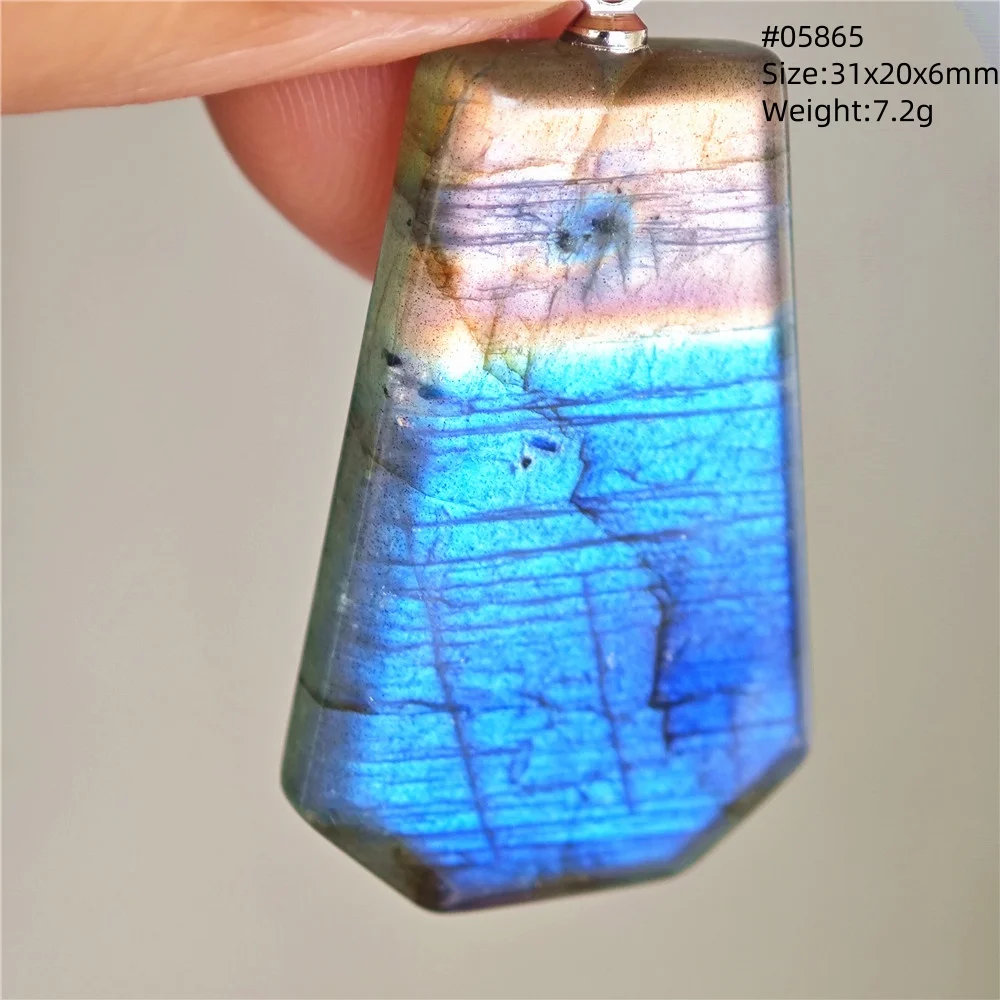 Natural Purple Labradorite Pendant Jewelry Water Drop Gold Flash Blue Labradorite Necklace Bead For Women Men AAAAAA - Image 8