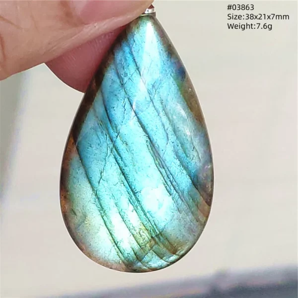 Natural Purple Labradorite Pendant Jewelry Water Drop Gold Flash Blue Labradorite Necklace Bead For Women Men AAAAAA