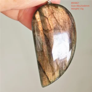 Natural Purple Labradorite Pendant Jewelry Water Drop Gold Flash Blue Labradorite Necklace Bead For Women Men AAAAAA - Image 10