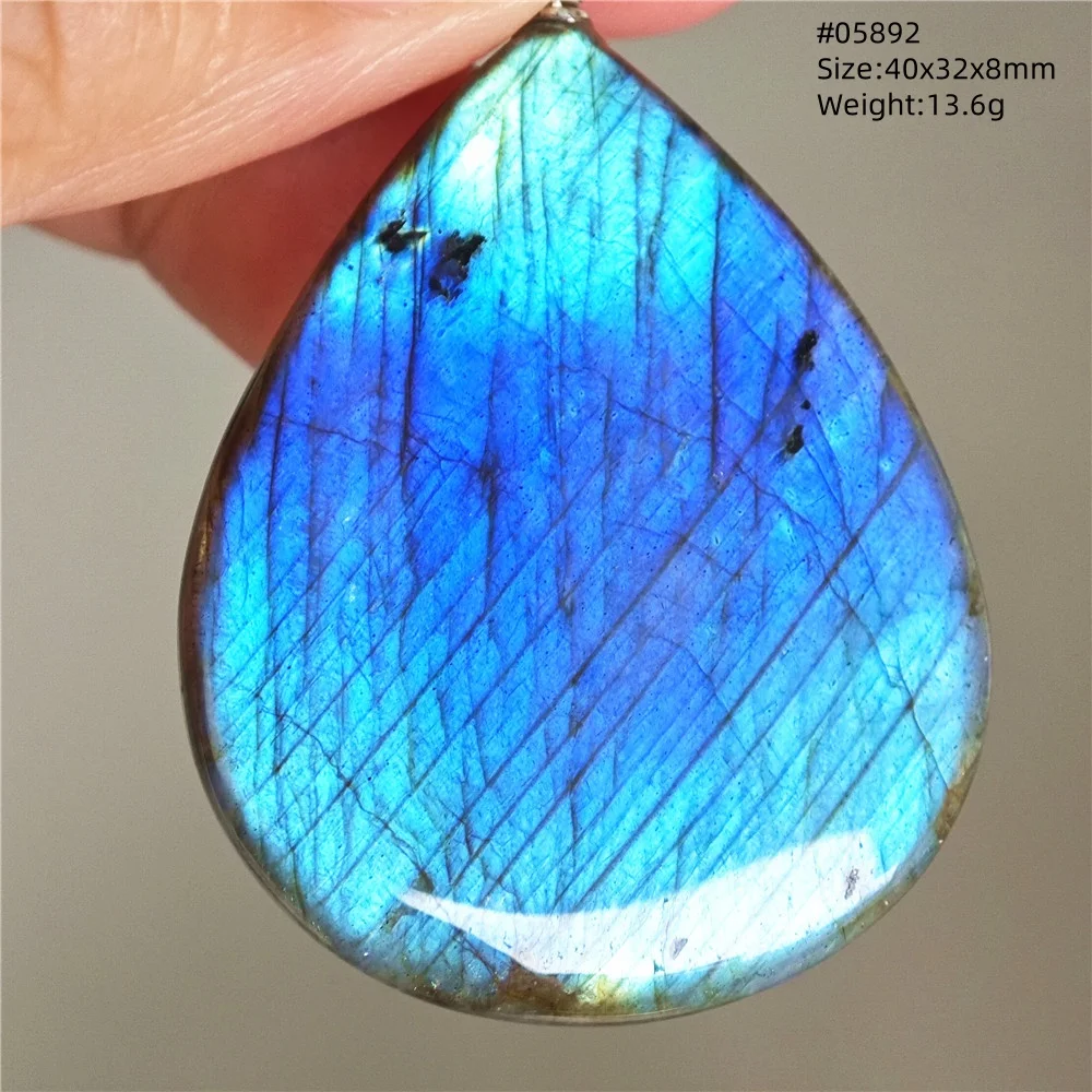 Natural Purple Labradorite Pendant Jewelry Water Drop Gold Flash Blue Labradorite Necklace Bead For Women Men AAAAAA - Image 1