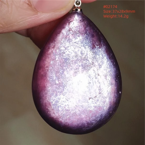 Purple Lepidolite & Red Tourmaline Flash Pendant Necklace