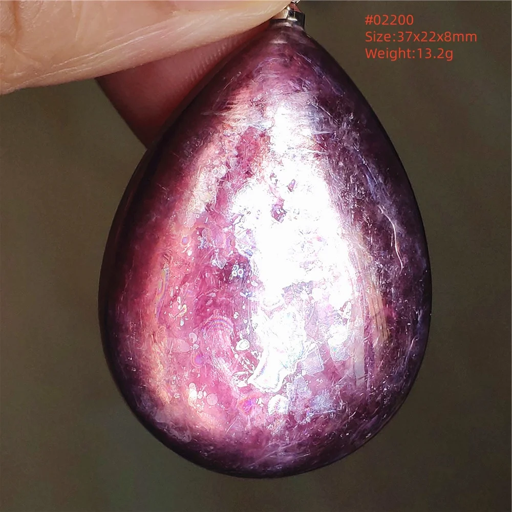 Purple Lepidolite & Red Tourmaline Flash Pendant Necklace - Image 31