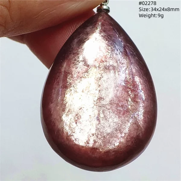 Purple Lepidolite & Red Tourmaline Flash Pendant Necklace