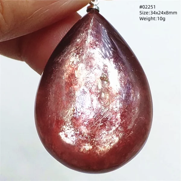 Purple Lepidolite & Red Tourmaline Flash Pendant Necklace
