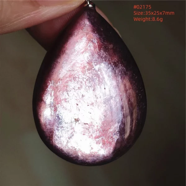 Purple Lepidolite & Red Tourmaline Flash Pendant Necklace