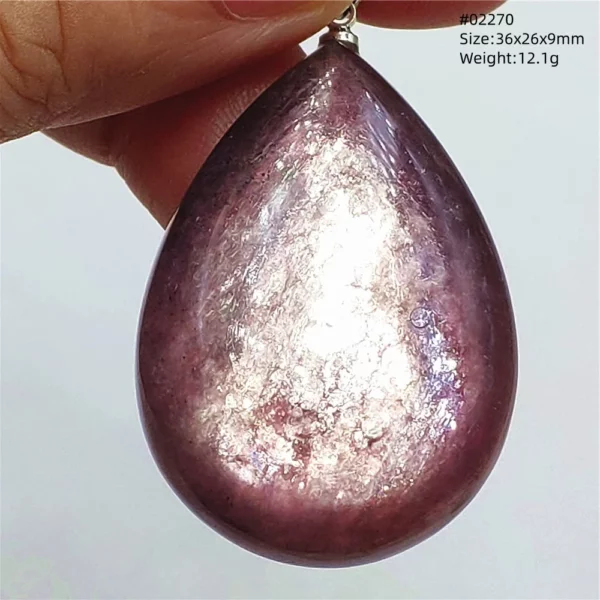 Purple Lepidolite & Red Tourmaline Flash Pendant Necklace