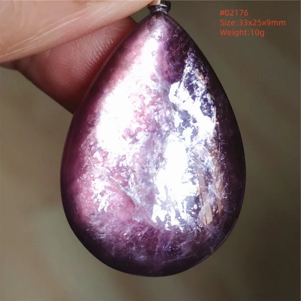 Purple Lepidolite & Red Tourmaline Flash Pendant Necklace
