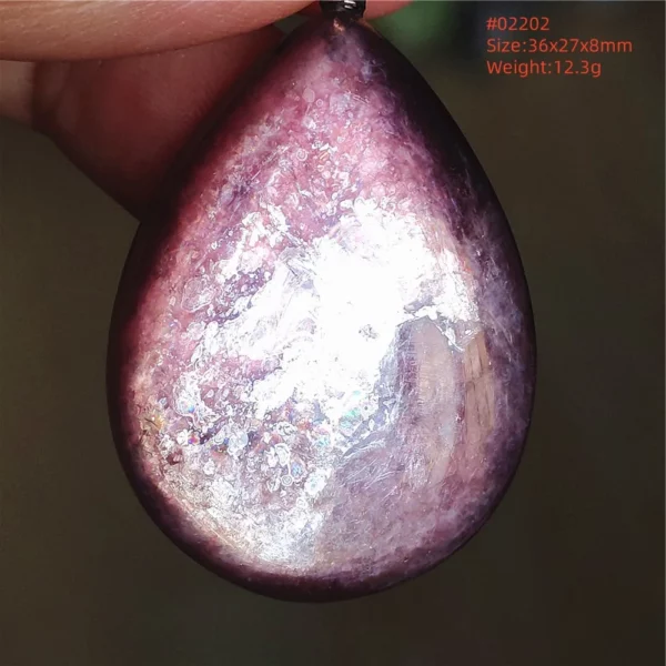 Purple Lepidolite & Red Tourmaline Flash Pendant Necklace