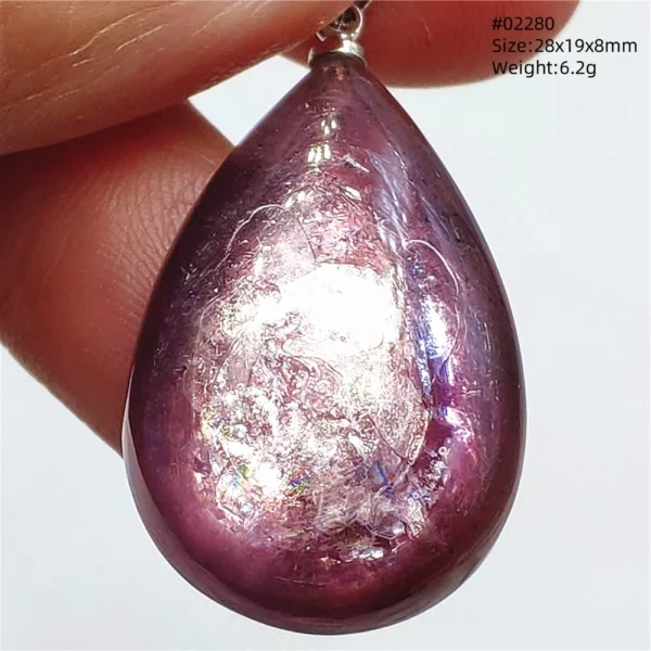 Purple Lepidolite & Red Tourmaline Flash Pendant Necklace