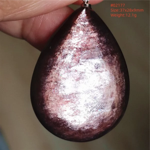 Purple Lepidolite & Red Tourmaline Flash Pendant Necklace