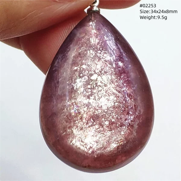 Purple Lepidolite & Red Tourmaline Flash Pendant Necklace