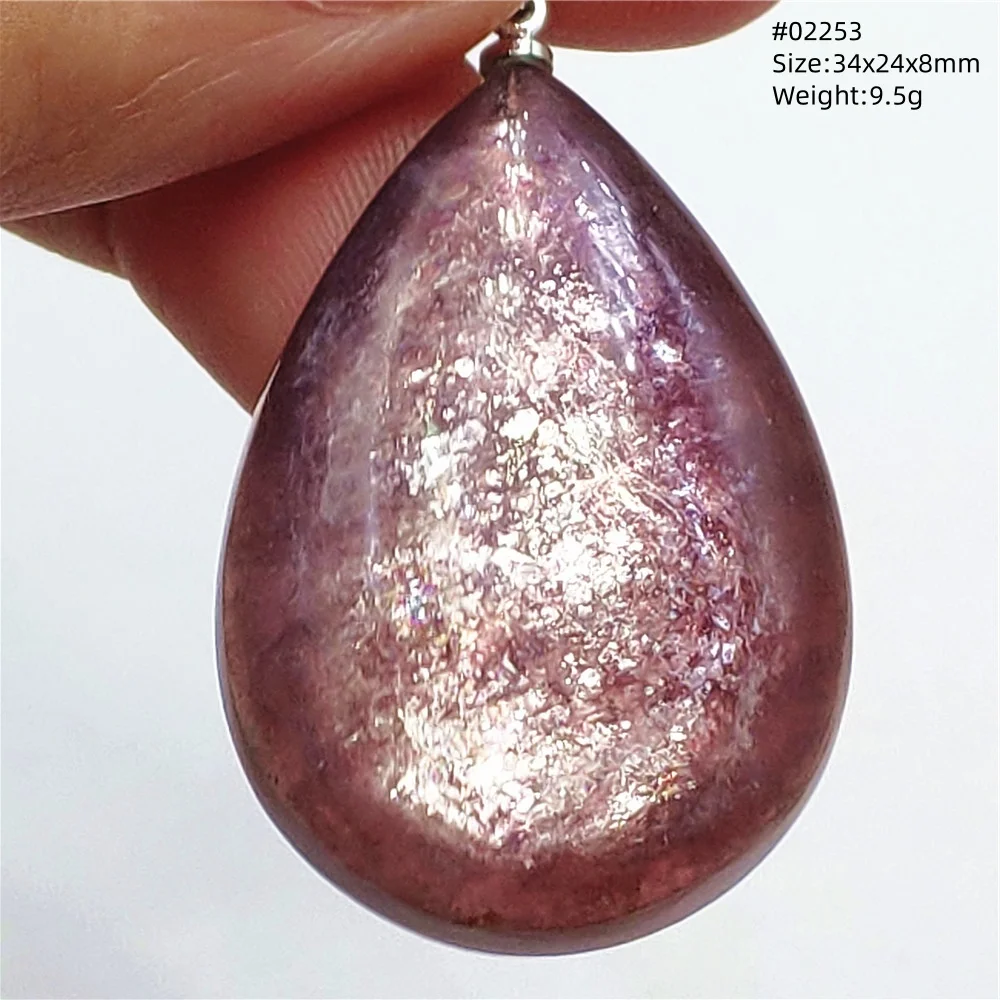 Purple Lepidolite & Red Tourmaline Flash Pendant Necklace - Image 46