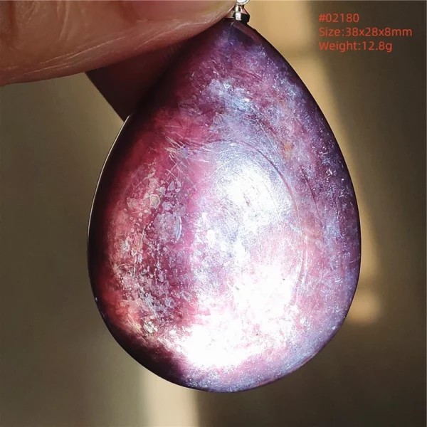 Purple Lepidolite & Red Tourmaline Flash Pendant Necklace