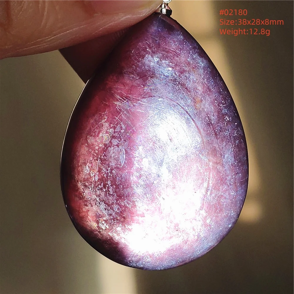 Purple Lepidolite & Red Tourmaline Flash Pendant Necklace - Image 17